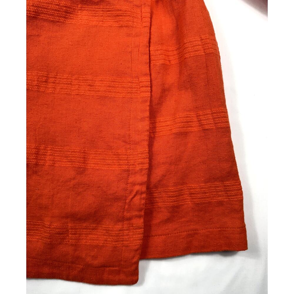 Free People Sz 4 Some Nights Mini Wrap Dress Orange Linen Cotton Blend party - Picture 4 of 13